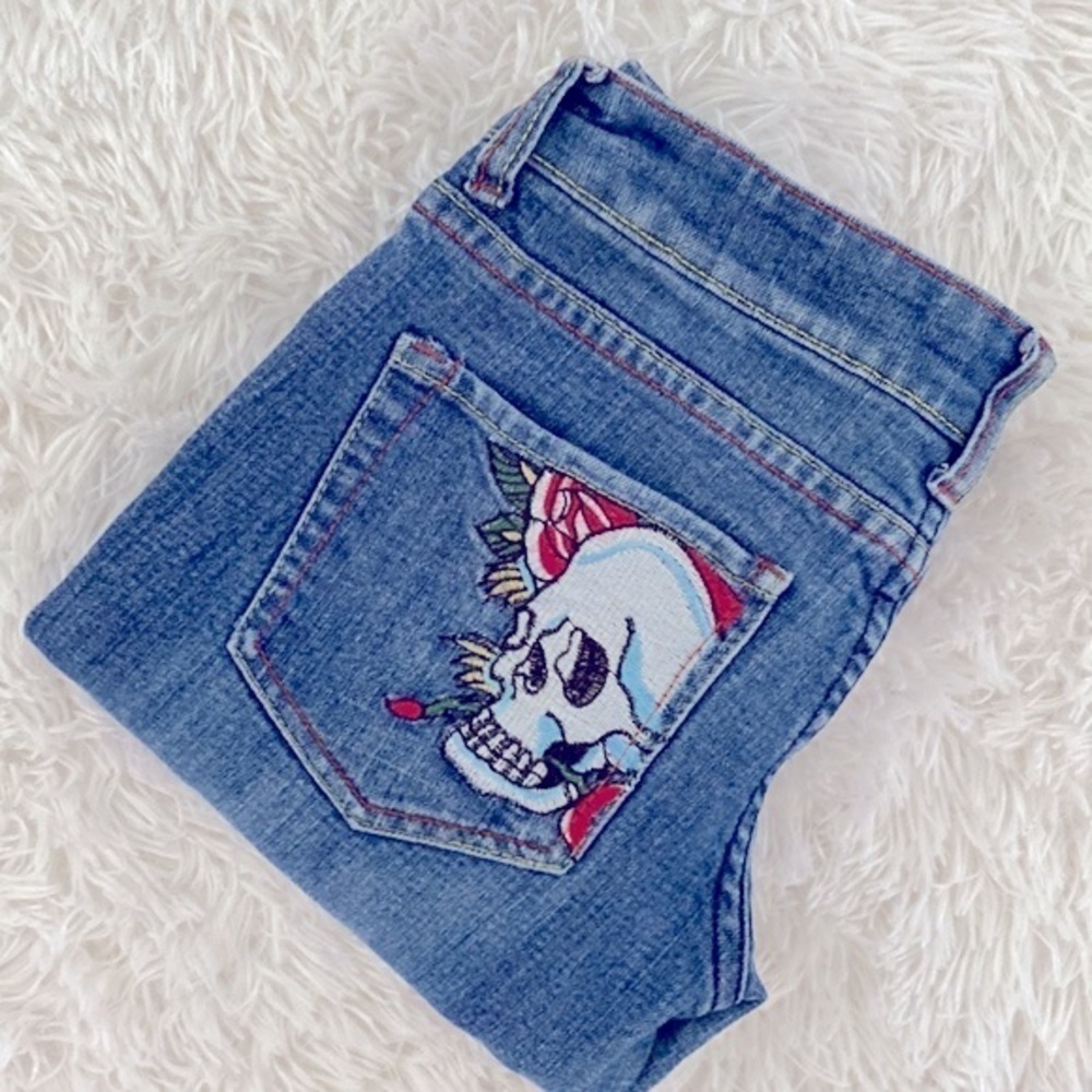 Y2K Ed Hardy straight leg jeans